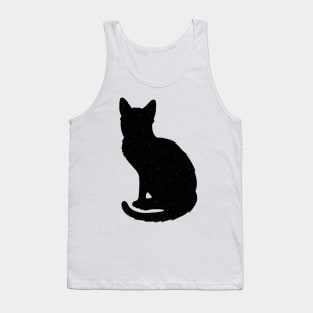 Lightly Speckled Black Cat Silhouette Tank Top